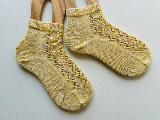 Sheepl original【Diamond Mesh Socks】ダウンロードパターン（英文パターン＋日本語訳）